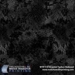 Kryptek Typhon® Reduced is identical to its larger counterpart Kryptek Typhon®. This dark camouflage is optimized for urban concealment in low-light situations. Typhon® Reduced hydrographic film is 25% of full size Kryptek® patterns. This reduction in size allows for a more defined transfer onto smaller profile parts like handguns, rifle, knives, and more.
