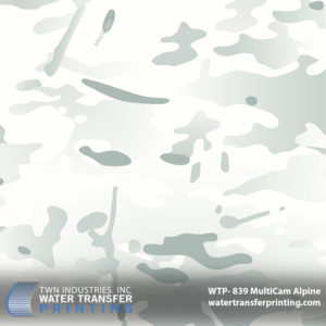 Stay hidden in snow-covered terrains with our Official MultiCam Alpine™ Water Transfer Printing film. TWN is the only supplier of MultiCam® hydrographic films.
