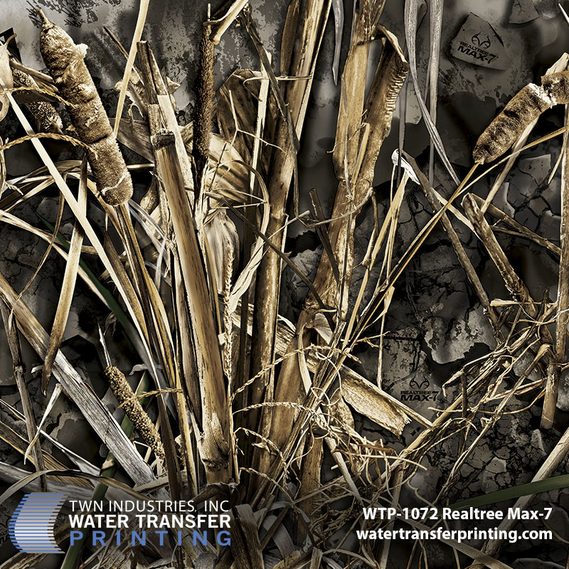 Realtree MAX-7 hydro dip film is a “must-have” for waterfowl hunters because it offers a greater competitive advantage and better versatility than any other waterfowl camouflage on the market. Realtree MAX-7 is made up of different high-quality images that are found in natural waterfowl habitats like reeds, mud, cattails, milo, corn, and other natural elements. Up your waterfowl game today with Realtree MAX-7!